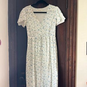 Christy Dawn White and Blue Floral Maxi Dress